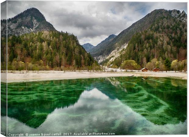 Jasna Lake, Slovenia Canvas Print by yvonne & paul carroll