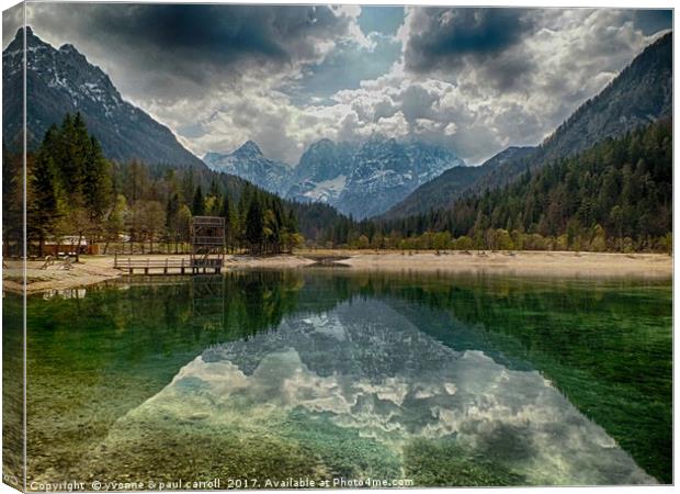 Jasna Lake, Slovenia Canvas Print by yvonne & paul carroll