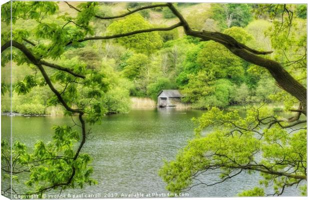 Boathouse on Rydal Water Canvas Print by yvonne & paul carroll