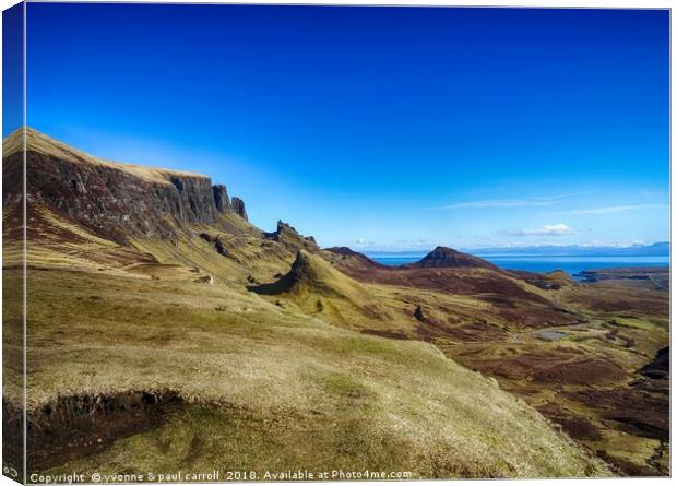 The Quirang walk, Isle of Skye Canvas Print by yvonne & paul carroll
