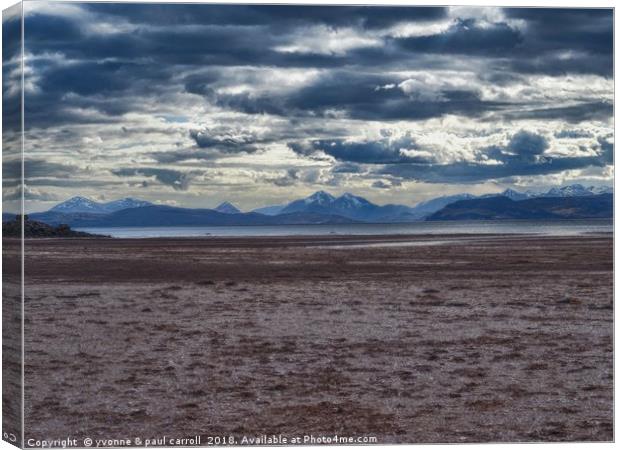 Sands beach near Applecross looking towards Skye Canvas Print by yvonne & paul carroll