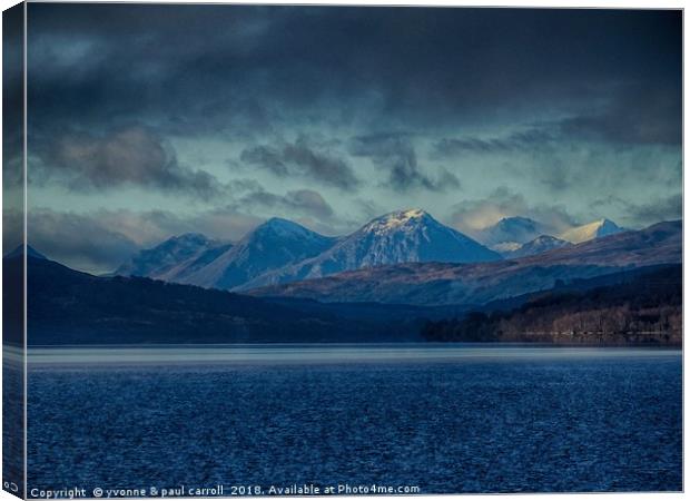 Glencoe mountains from Kinloch Rannoch Canvas Print by yvonne & paul carroll