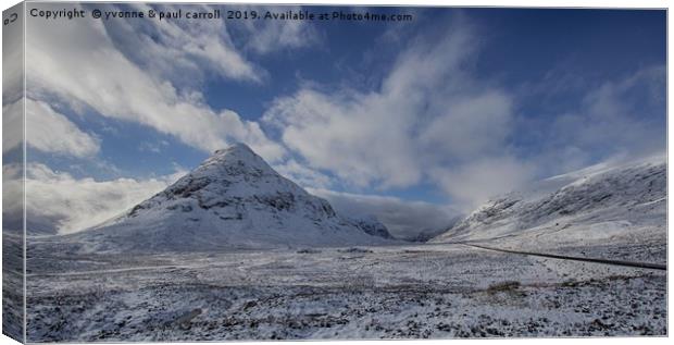 Glencoe mountains taken from the roadside Canvas Print by yvonne & paul carroll