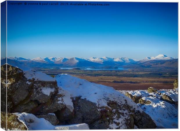 Looking to Loch Lomond from the Whangie Canvas Print by yvonne & paul carroll