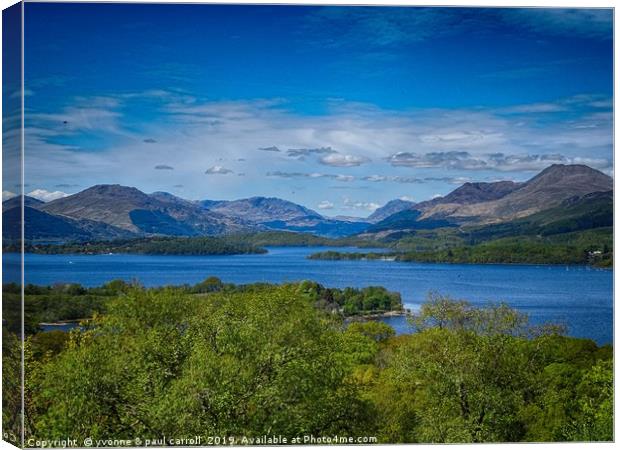 Inchcailloch island looking to Ben Lomond  Canvas Print by yvonne & paul carroll