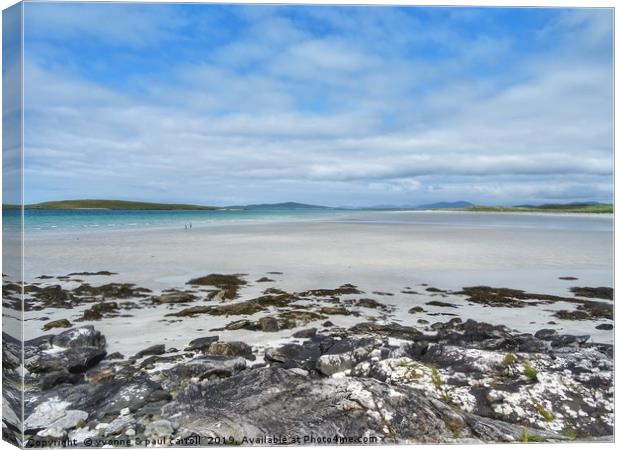 Clachan Sands North Uist at low tide Canvas Print by yvonne & paul carroll