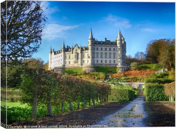 Dunrobin Castle in Autumn, Scotland NC500 drive Canvas Print by yvonne & paul carroll