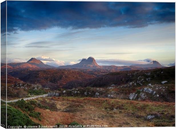 The mountains of Assynt, Lochinver, Scotland Canvas Print by yvonne & paul carroll