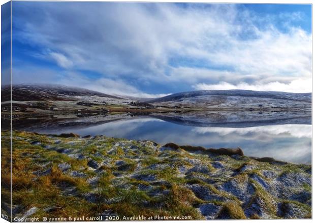 Mainland Shetland with a dusting of snow, February Canvas Print by yvonne & paul carroll
