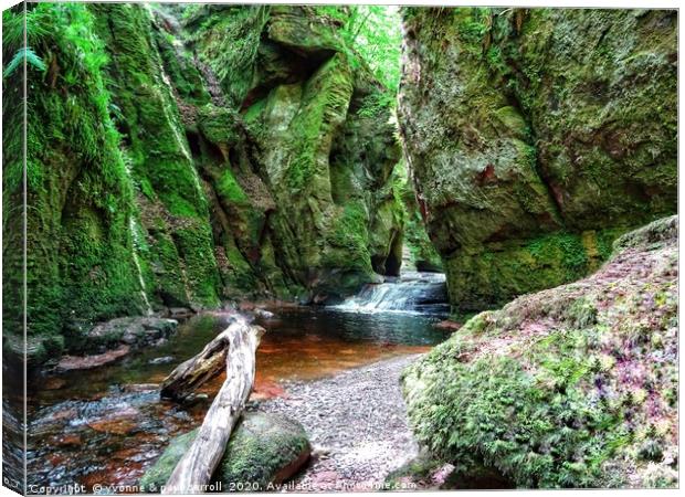 Finnich Glen and the Devil's Pulpit                Canvas Print by yvonne & paul carroll