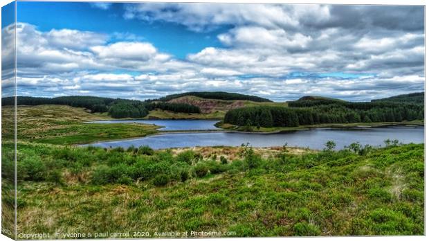 Jaw Reservoir and Cochno Loch in the Kilpatrick hi Canvas Print by yvonne & paul carroll