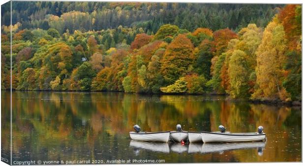 Faskally Loch in Autumn Canvas Print by yvonne & paul carroll