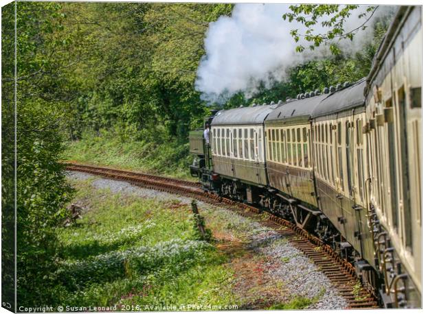 Train - Full steam ahead Canvas Print by Susan Leonard