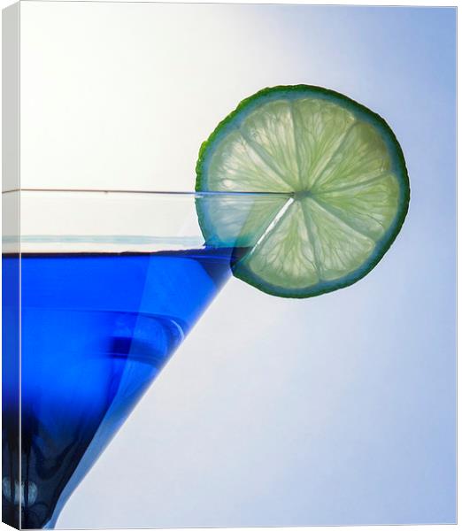 Blue Sapphire Martini Canvas Print by David Pacey