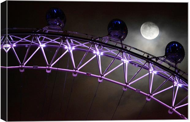 London Eye in Moonlight Canvas Print by Phil Robinson