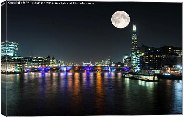 Night on the Thames  Canvas Print by Phil Robinson