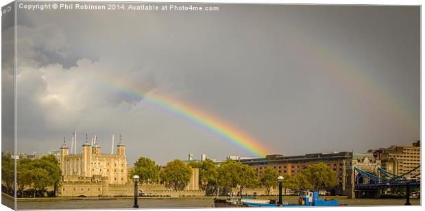  Twin Rainbows over Tower of London  Canvas Print by Phil Robinson