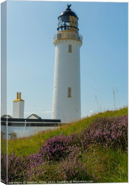 Lighthouse at Mull of Galloway Canvas Print by Heather Athey