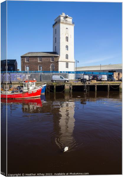 Lowlight at the Fish Quay, North Shields, UK Canvas Print by Heather Athey
