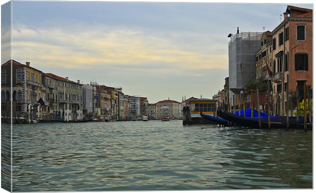 Along the Water in Venice Canvas Print by Oliver Walton