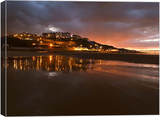 Saltburn Skyline at night Canvas Print by andrew pearson