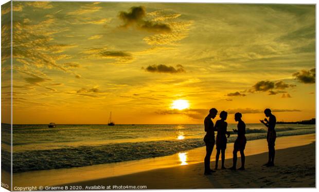 Barbados Sunset Canvas Print by Graeme B