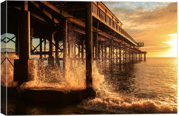 Teignmouth Pier at Sunrise Canvas Print by Dave Bell