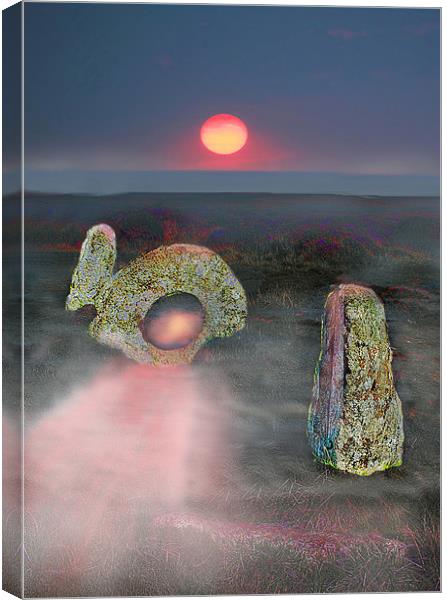 Druid Magic Stones Fantasy Canvas Print by Dave Bell