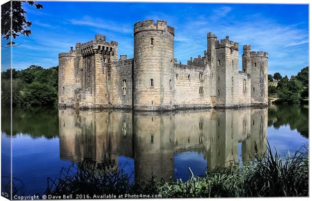 Bodiam Castle and moat Canvas Print by Dave Bell