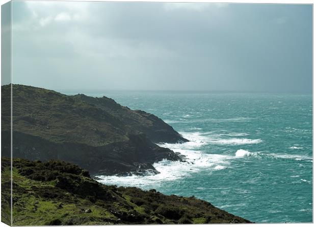 Lands End Cornwall Canvas Print by Dave Bell