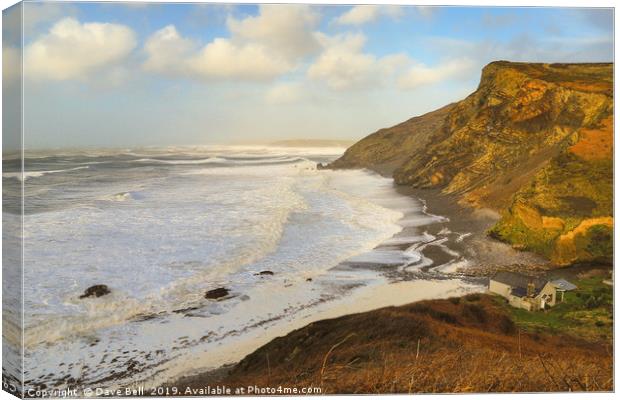 Wild Seas North Cornwall Canvas Print by Dave Bell