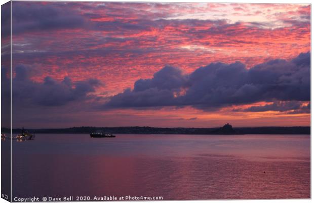 Pink Sunrise Canvas Print by Dave Bell