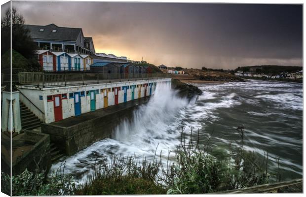 wild Seas at Bude Canvas Print by Dave Bell