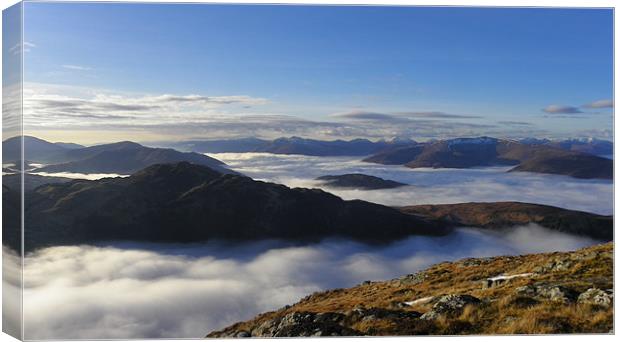 Ben Nevis in Sea of Clouds Canvas Print by Oliver Gibson