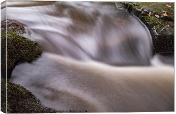 A small waterfall abstract on the North York Moors Canvas Print by Martin Williams
