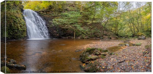 Panoramic of Falling Foss, North York Moors Canvas Print by Martin Williams
