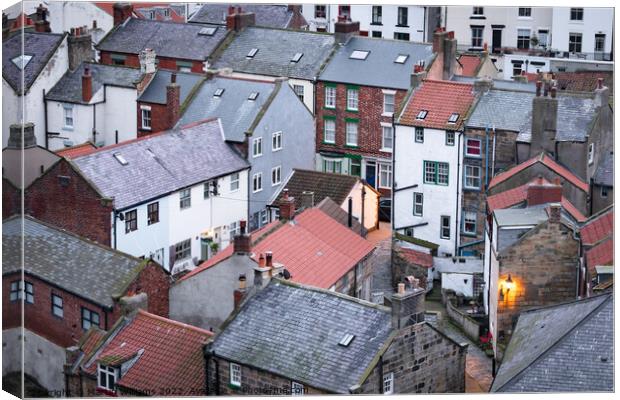 Staithes rooftops Canvas Print by Martin Williams