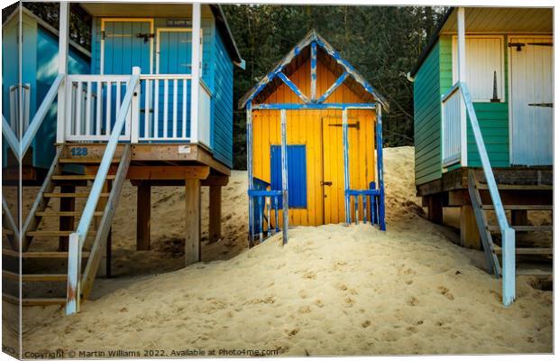 Wells-next-the-Sea beach hut Canvas Print by Martin Williams