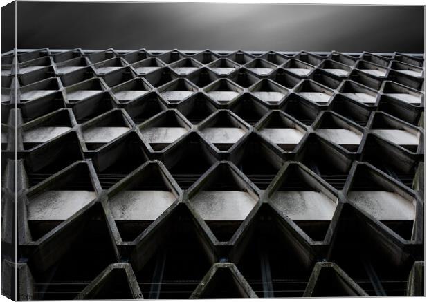 Brutalistic Prince Street Car Park - Bristol Canvas Print by Martin Williams