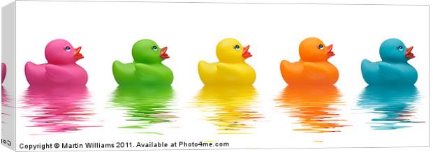 Five Rubber Ducks Canvas Print by Martin Williams