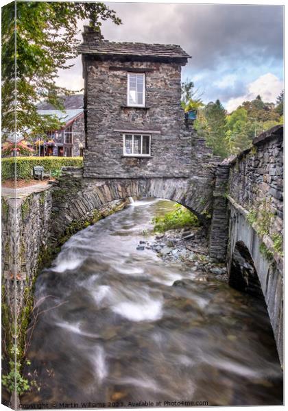 Bridge House, Ambleside in the Lake District Canvas Print by Martin Williams