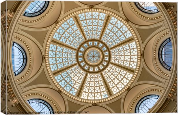 Domed roof in Westfield Shopping Mall, San Francisco, Californi Canvas Print by Martin Williams