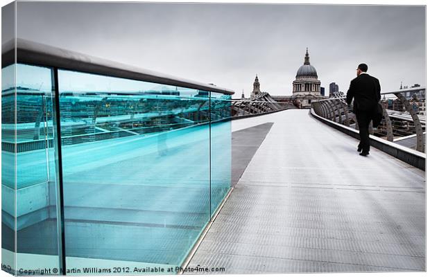 London Millenium Bridge Commuter Canvas Print by Martin Williams
