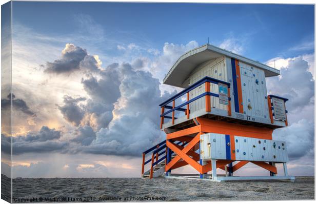 Miami LifeGuard Tower 5 Canvas Print by Martin Williams