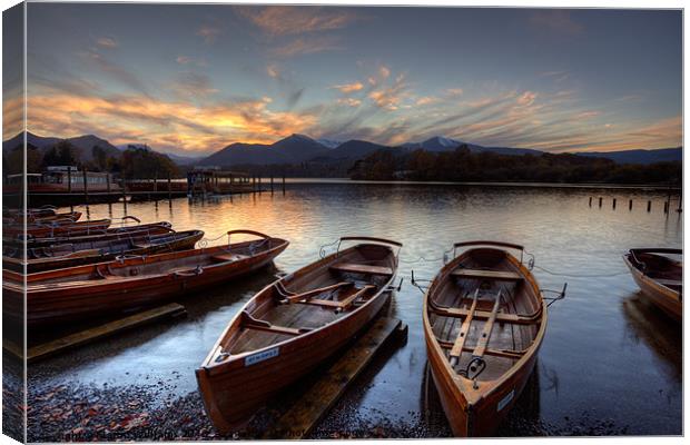 Derwent Water Rowing Boats Canvas Print by Martin Williams