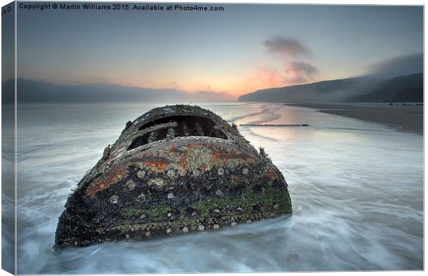 Wreck of Laura - Filey Bay - North Yorkshire Canvas Print by Martin Williams