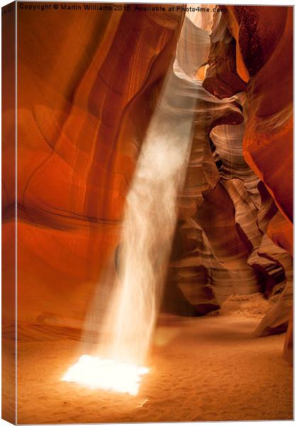 Guiding Light, Upper Antelope Canyon Canvas Print by Martin Williams