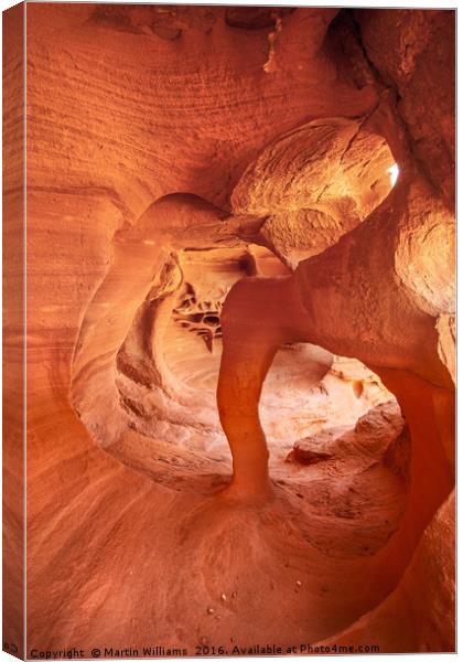 Windstone Arch, Fire Cave, Valley of Fire Canvas Print by Martin Williams