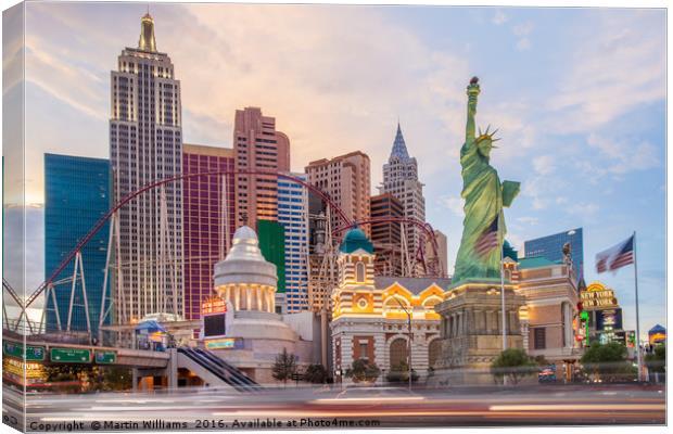 New York New York Hotel and Casino, Las Vegas Canvas Print by Martin Williams