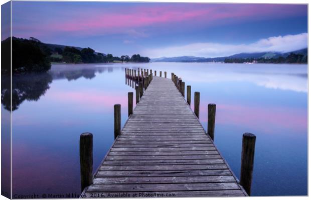 North Jetty at Coniston Water Canvas Print by Martin Williams